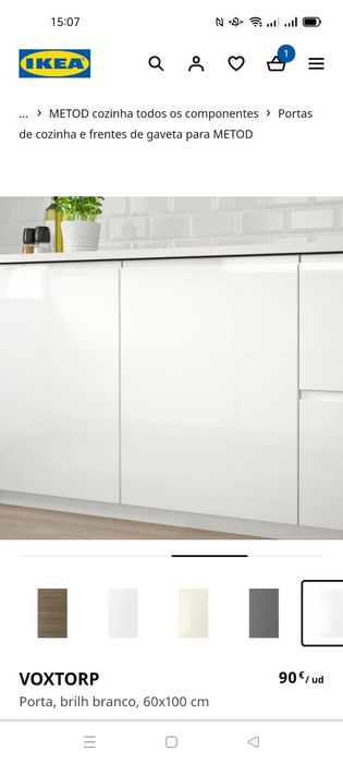 Portas e Frente Gav.Alto brilho/mate, Voxtorp, IKEA. Excelente ocasião