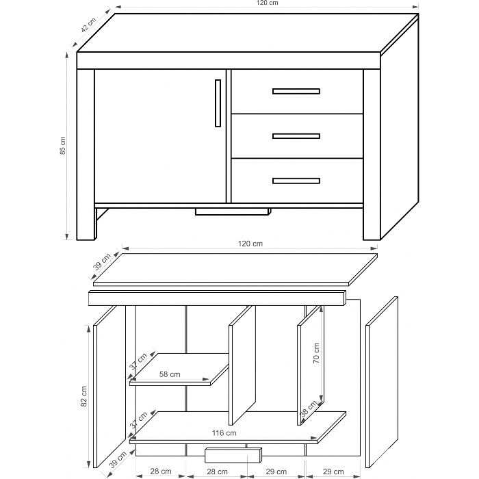 Nowa Komoda 120 cm Dostępna Od Ręki