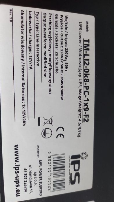 UPS 850VA 400W nie używany