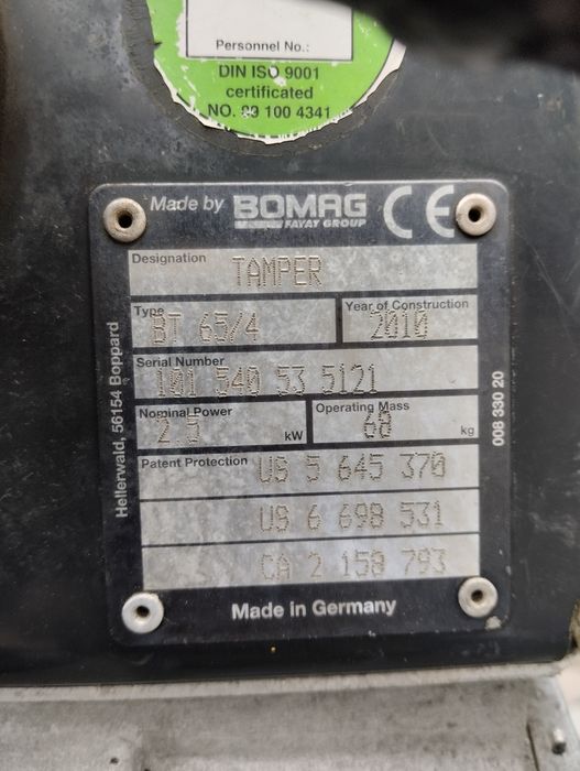 Zagęszczarka Skoczek Stopa Wacker Bomag BT65/4