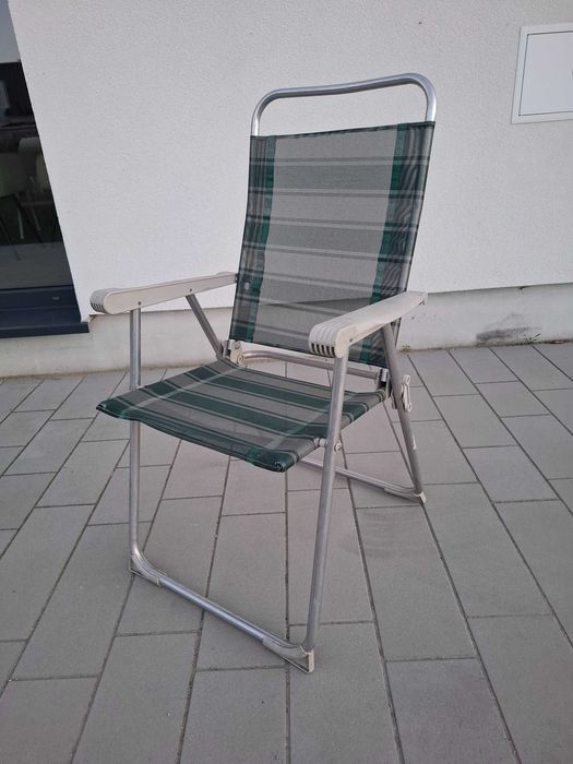 LEKKIE Krzesło składane turystyczne kempingowe ogrodowe plażowe aluminiowe - Poznań i okolice