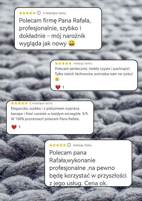 Pranie czyszczenie tapicerki, dywanów, narożnika, kanapy, krzeseł