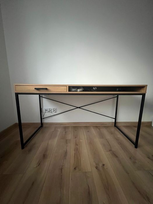 Biurko Seaford 140 czarny mat / dziki dąb LOFTOWE SUPER STAN