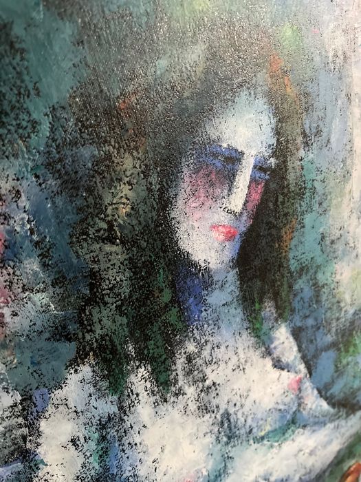 Ręcznie malowany obraz w ramie 59cm x 69 cm