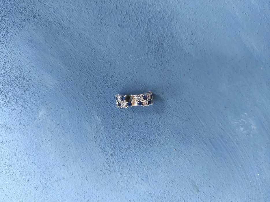 Pandora lśniący niebiesko-przezroczysty klips charms Srebro