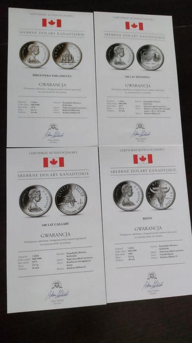 Srebrne dolary kanadyjskie