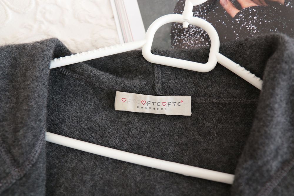 Sweter kardigan FTC Cashmere prawie 100% kaszmir M repeat z kapturem