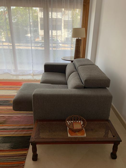 Sofa 2 lugares tecido cinzento DR