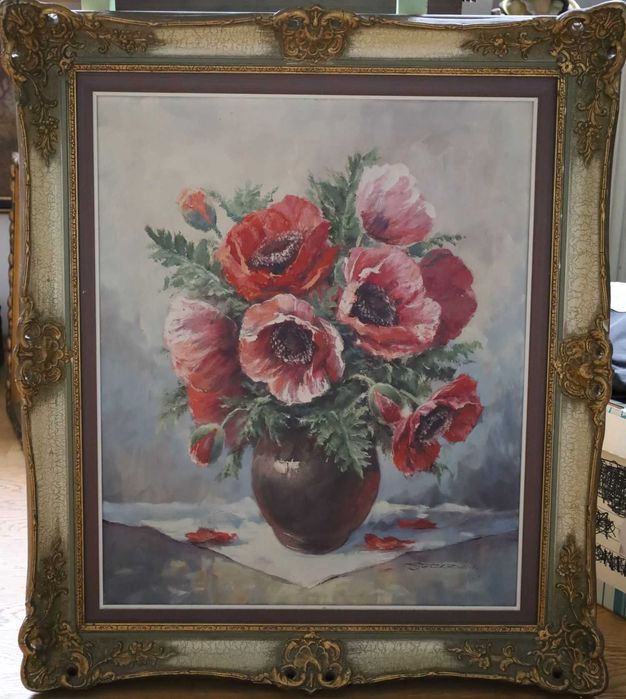 Bardzo efektowny obraz - bukiet kwiatów w wazonie!