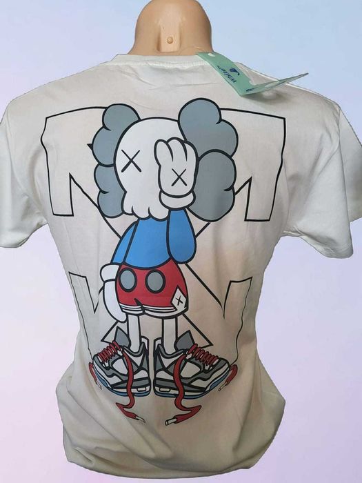 T-shirt bawełniany Off White, biały M regular fit