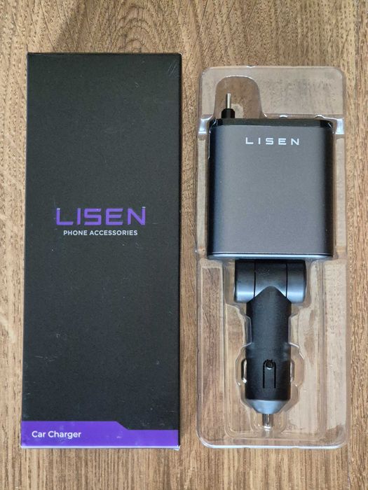 Carregador rápido Telemóvel ( USB-C e iPHONE ) para carro ( 4 em 1 )