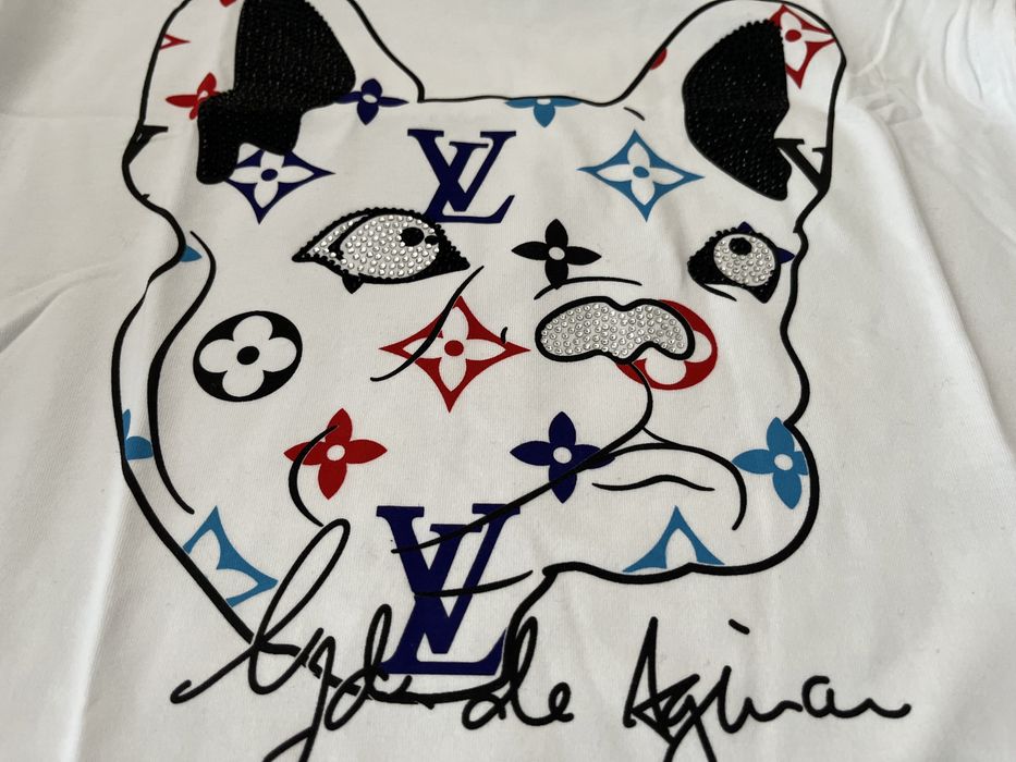 NOWA damska koszulka Louis Vuitton t-shirt LV L XL pies dog