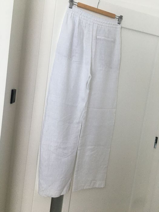 Zara spodnie lniane prosta nogawka S