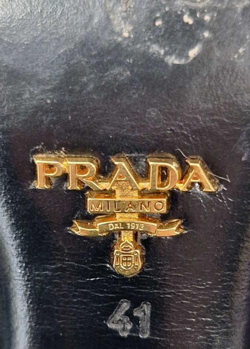 Oryginalne PRADA MILANO r. 41 damskie skórzane botki skóra naturalna