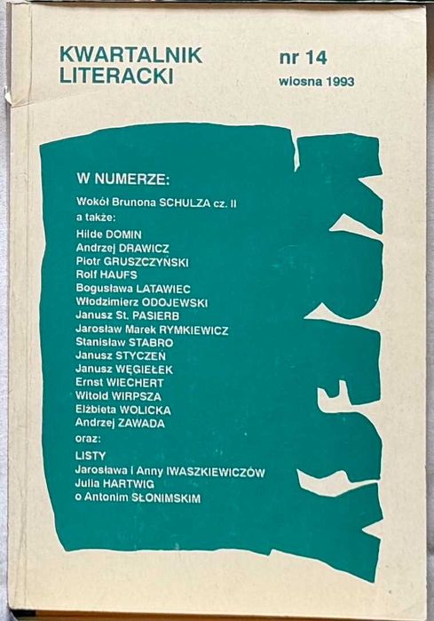 Kresy nr 14 1993 Wokół Brunona Schulza kwartalnik literacki [Bruno Schulz]