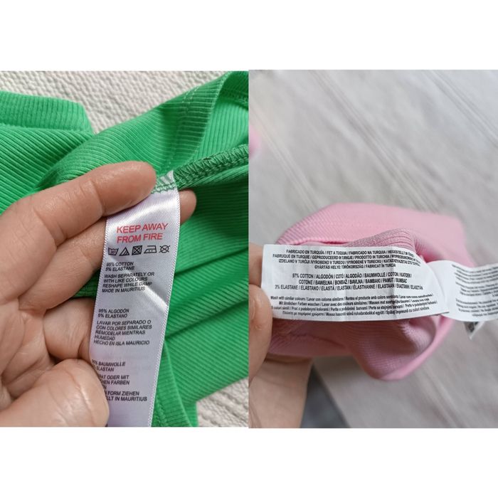 Топ в рубчик рожевий зелений primark