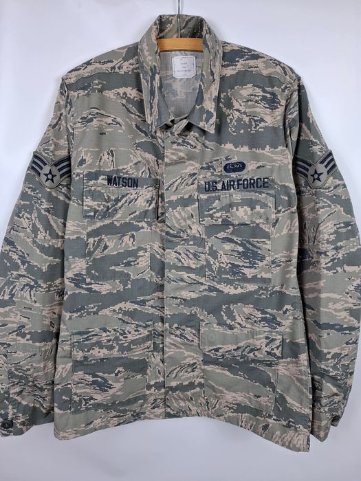 US Air Force ABU Kurtka Wojskowa Tiger Stripe 40R Oryginał USAF Naszywki