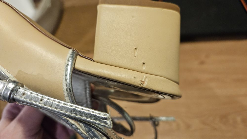 Buty Zara na niewysokim obcasie półbuty beżowy czarny rozmiar 37