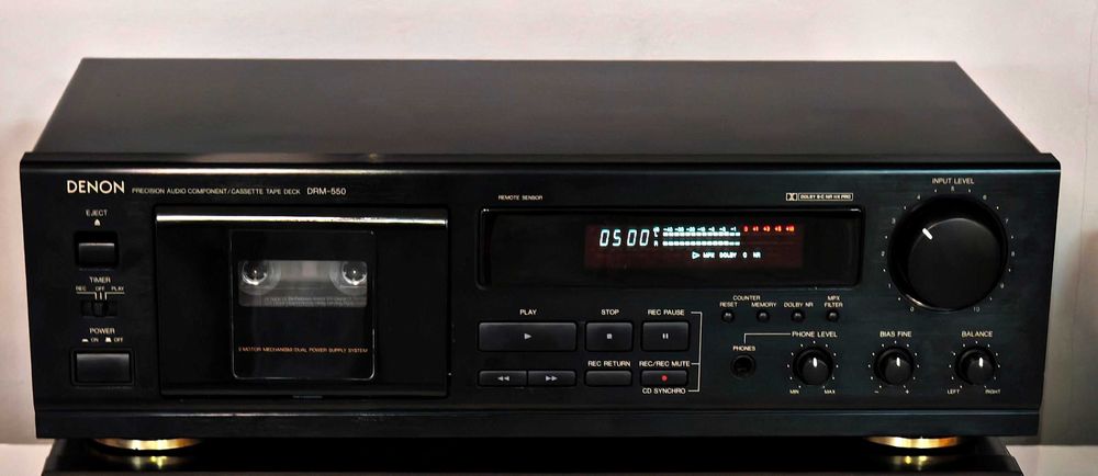 Denon DRM-550 • klasyczny deck kasetowy • bardzo dobry stan • sprawny.