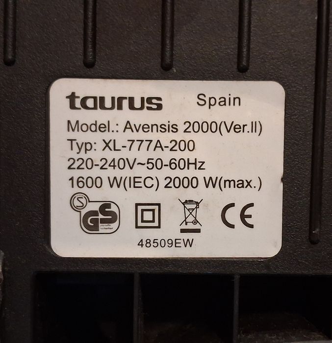 Aspirador Taurus de 2000 Watts