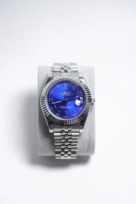 Zegarek Custom Mod Datejust Arabic Blue Jubilee Seiko Mod