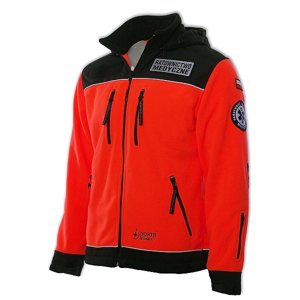 Polar ratowniczy North-Wind PRM-23 FLUO z kapturem oraz kompletem embl