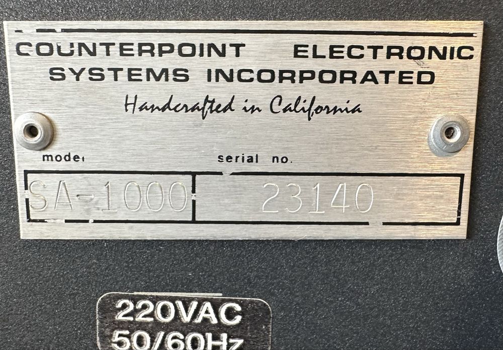 Counterpoint SA-1000 Dual Channel Hybrid Preamplfier