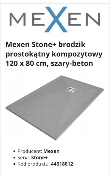 Brodzik kompozytowy 120x80 Mexen nowy