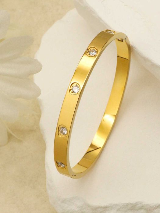 Pulseira de Aço Inoxidável com Coração Love