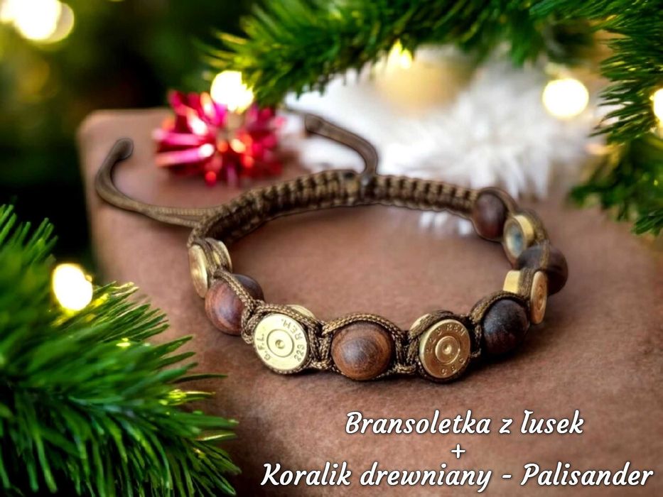 Własnoręcznie wykonana bransoletka łowiecka myśliwska z łusek Handmade