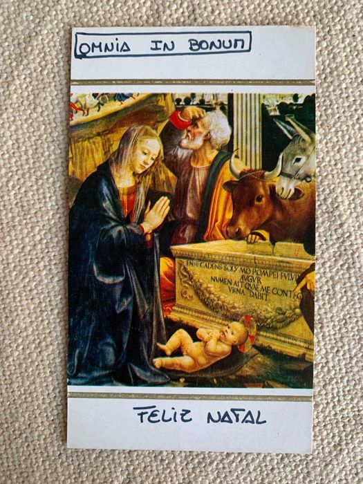 Postais religiosos e de Natal antigos vintage dos anos 70 / 80