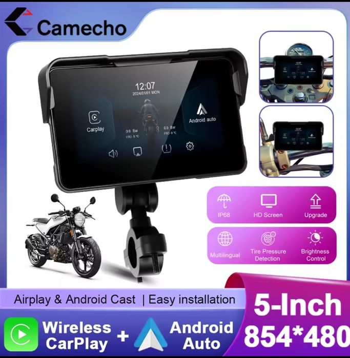 GPS Nawigacja Motocyklowa CarPlay Moto Android Auto