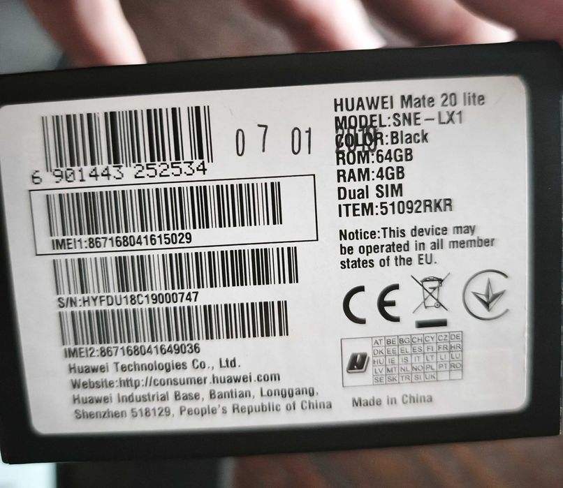 Huawei Mate 20 lite sne-lx1