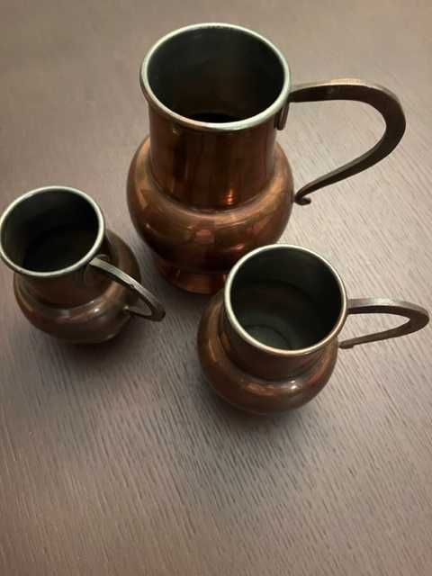 3 canecas em cobre