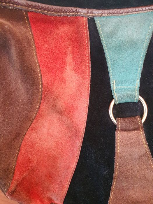 Skórzana torebka na ramię kolorowa