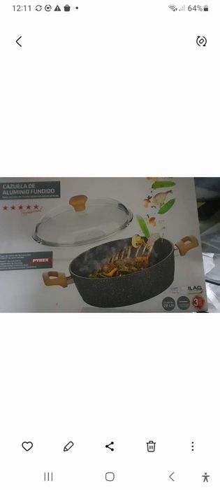 Panela em ferro fundido.  Pirex. Nova. Nunca usada