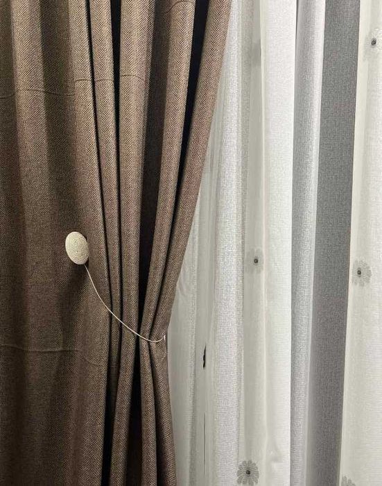 штори блекаут льон рогожка на тасьмі