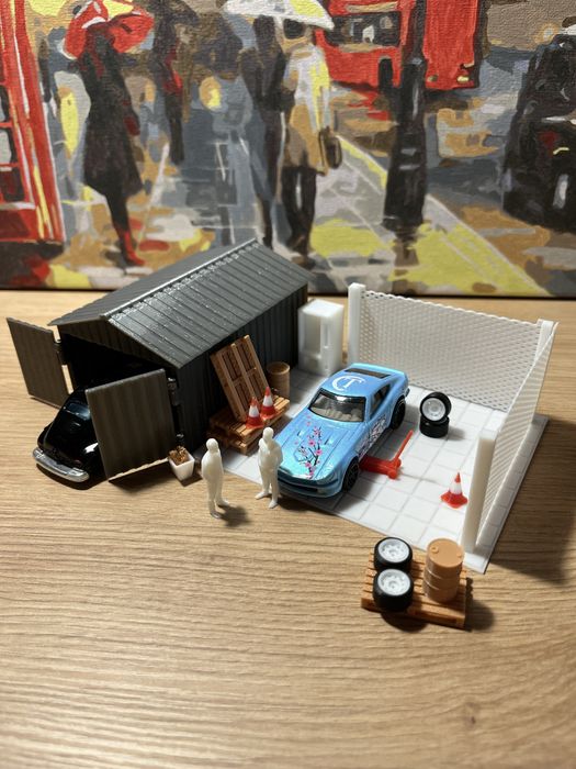 Диорама, полка, display, Hot Wheels, 1/64, 1/43