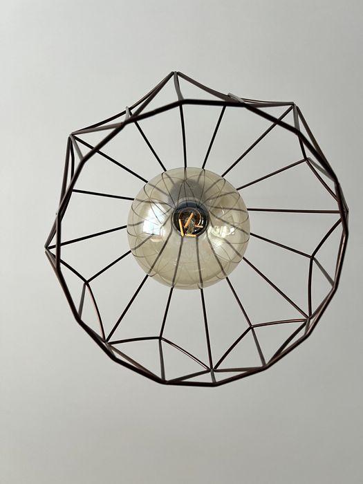 Candeeiro de Teto em Ferro (Rustico) - Castanho / Bronze