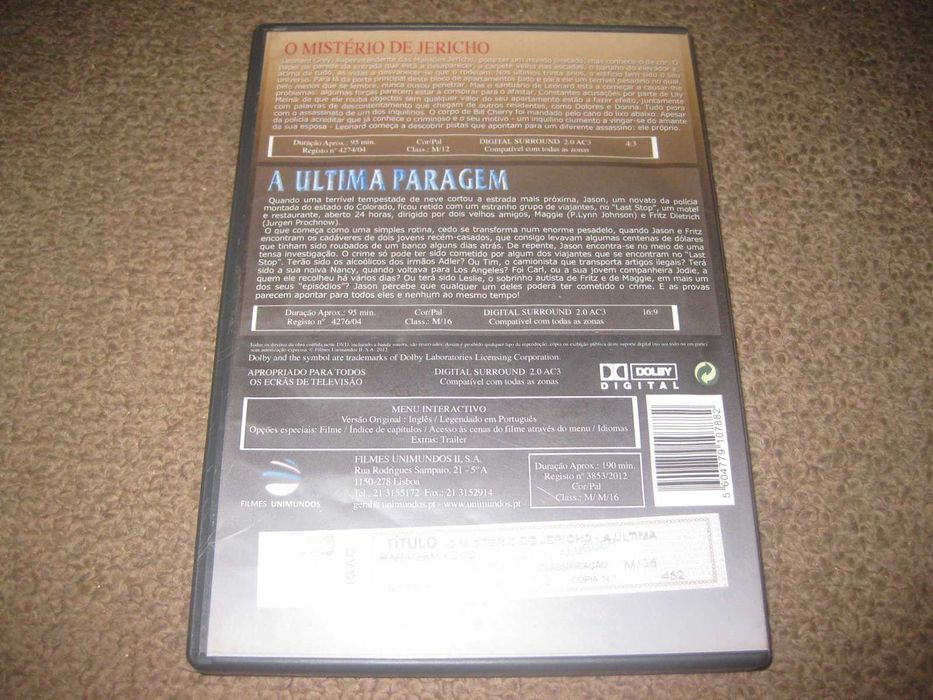 DVD com 2 Filmes/"O Mistério de Jericho" e "A Última Paragem"