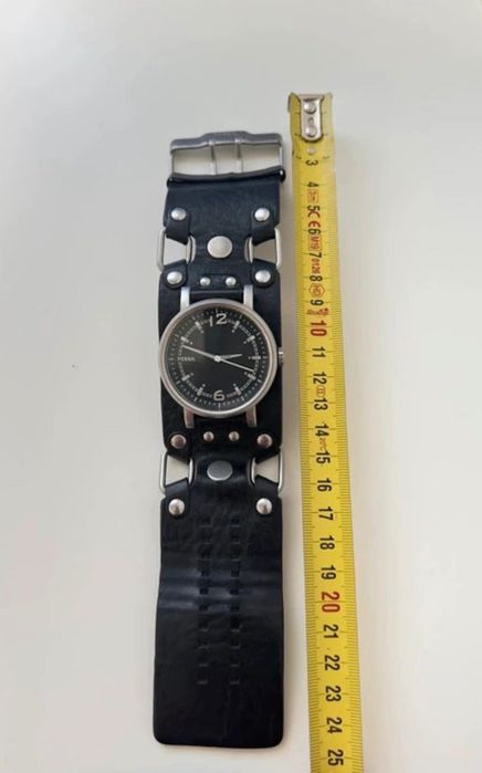 Relógio Fossil Rockstar Vintage JR1017, couro preto.