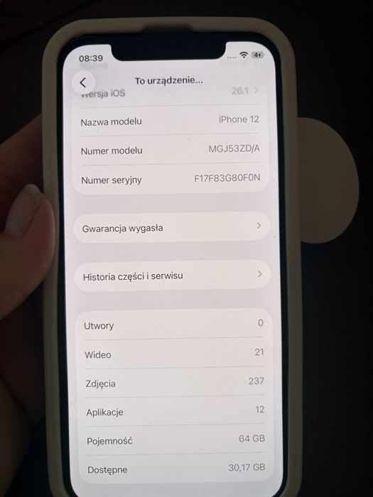 Używany Iphone 12, 64GB, 100% Bateria