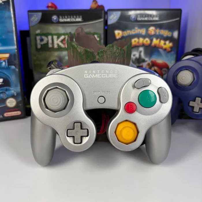 Геймпад Дротовий Nintendo GameCube DOL-003 Silver 2m Б/У Оригінальний контролер Нінтендо Гейм Куб асортимент аксесуарів Вію Віі Gamecube
