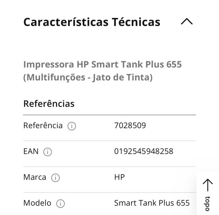 Impressora HP Smart Tank Plus 655