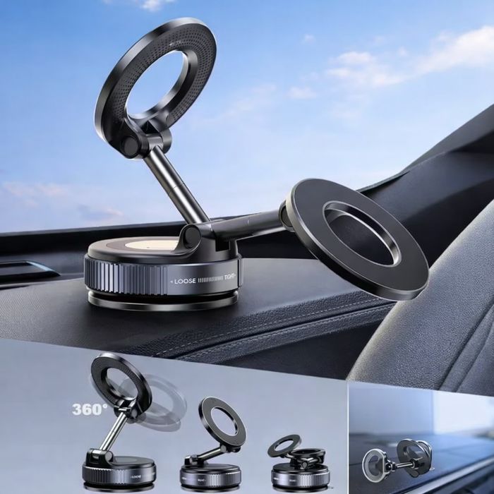 Suporte Telemóvel Carro Magnético | Sucção Forte | 360º | Não Cai