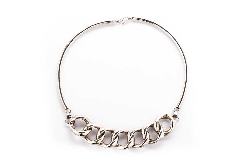 Masywny Srebrny Naszyjnik - 83,72g - PRL - ORNO - Kraków