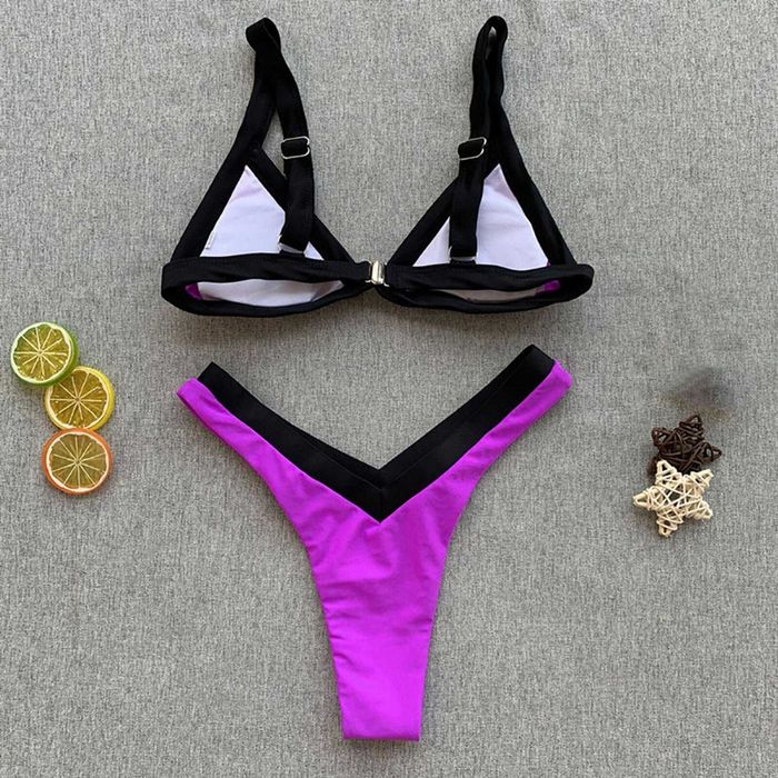 Bikini Stringi Damski Kostium do Opalania Plażowy Kąpielowy M