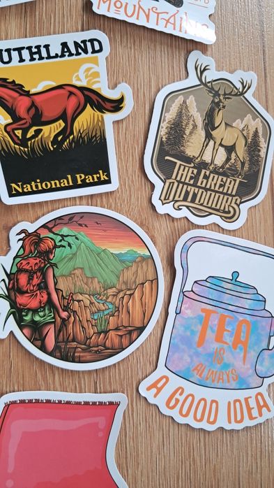 Zestaw naklejek mix 20szt naklejki góry podróż camping wspinaczka duże