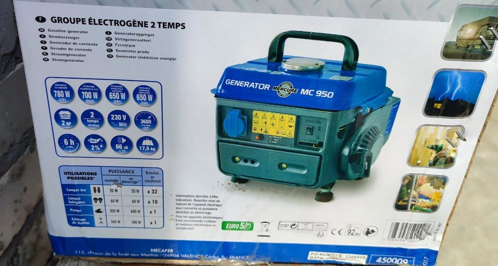 Бензогенератор (стандарт евро5) Франция новый.