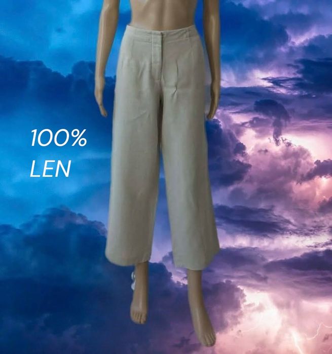 Massimo Dutti 100%Lniane kuloty damskie L